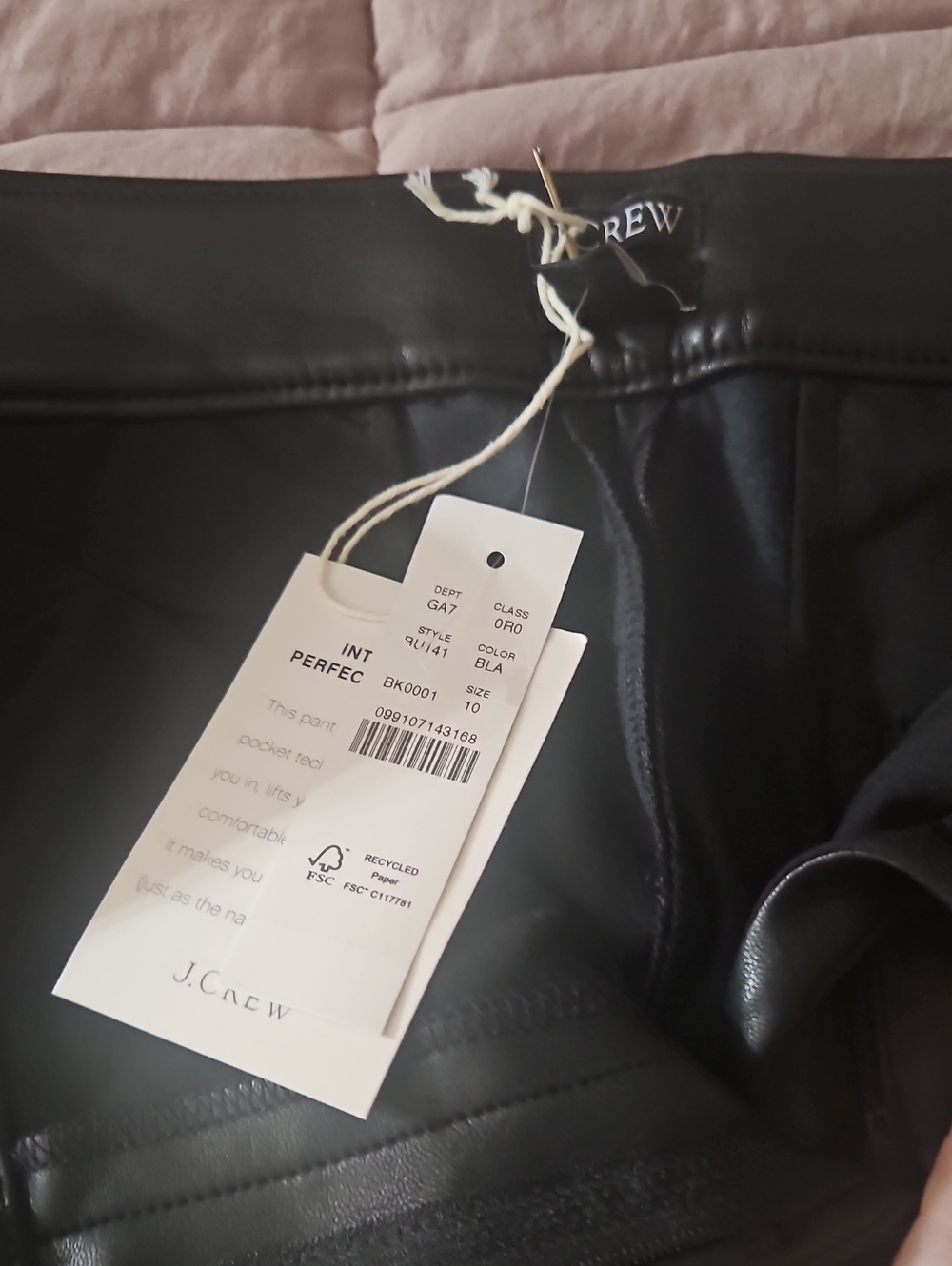 J. Crew Black Faux Leather Pencil Skirt